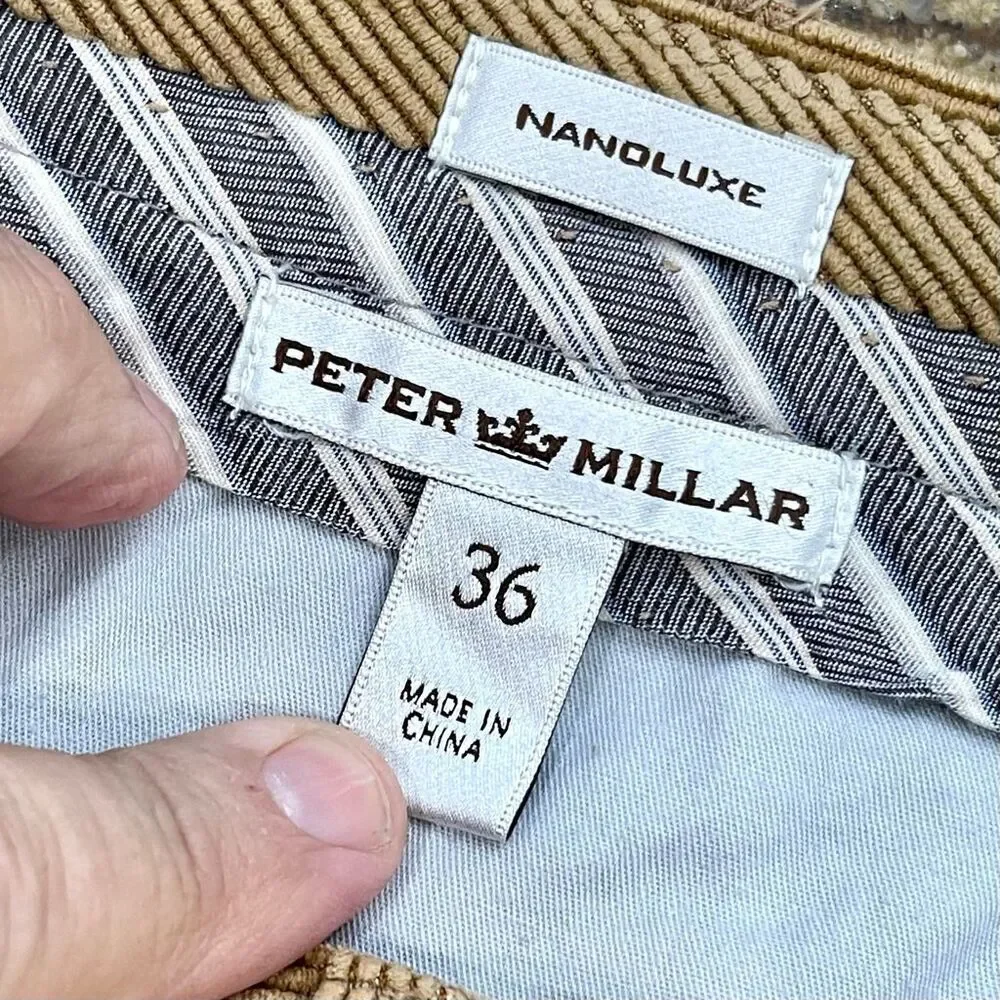 Peter Millar Nanolux Easy Care corduroy Pants. Size 36